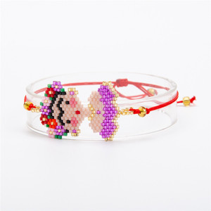Las mujeres pulsera encanto pulsera <span class=keywords><strong>de</strong></span> la joyería cara linda amistad <span class=keywords><strong>pulseras</strong></span> <span class=keywords><strong>de</strong></span> <span class=keywords><strong>hilo</strong></span> <span class=keywords><strong>rojo</strong></span> cadena pulsera <span class=keywords><strong>de</strong></span> muñeca banda - Product Image 5