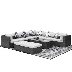 Bulk OEM Wholesale Outdoor Wicker <b>Rattan</b> Sectional <b>Sofa</b> Set Garden Patio Furniture Tempered Glass Coffee Table Export - Product Image 1