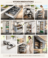 Fabricant d'armoires de cuisine en bois grainé, îlot de cuisine sur mesure en noyer pour projets de villas et d'hôtels