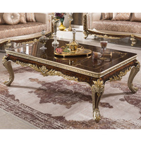 Table basse classique de luxe haut de gamme en bois sculpté à la main, meubles de salon décoratifs personnalisés