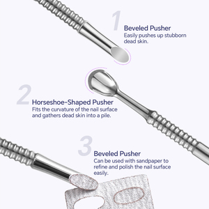 KADS Stainless Steel Double-Headed Cuticle Pusher Professional <b>Nail</b> <b>Tool</b> for Cuticle Care Gel Polish Removal Cleaner Trimmer - Product Image 5