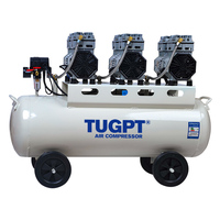 Compresseur d'air compact sans huile 90L à moteur DC basse consommation pour usage industriel général, fonctionnement silencieux 50dB, déplacement 240L/min, pression max. 7 bars
