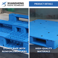 Palette plate industrielle réversible recyclée robuste en plastique HDPE empilable pour usage en entrepôt tôle d'acier incluse