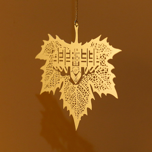 Marcapáginas de Metal con Diseño de Hoja, Grabado Láser, con Borla, para Libros - Product Image 4