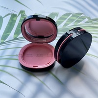Boîtier compact pour poudre cosmétique et blush, double couche, ABS, color-block, personnalisable, avec couvercle rabattable, fabriqué en Chine (Guangdong)