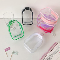 Sac de rangement transparent en PVC pour poupées, pochette de voyage pour poupées en coton, sac suspendu pour badges en peluche et articles d'anime, logo personnalisé
