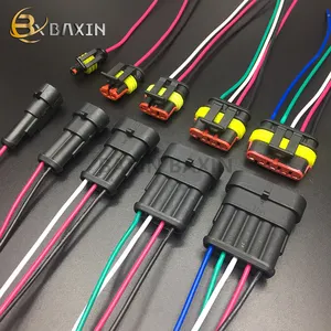 1/2/3/4/5/6pin Car Waterproof Male Female Amp Connector Wire Auto Automotive Electrical Connector auto wire harness for HID