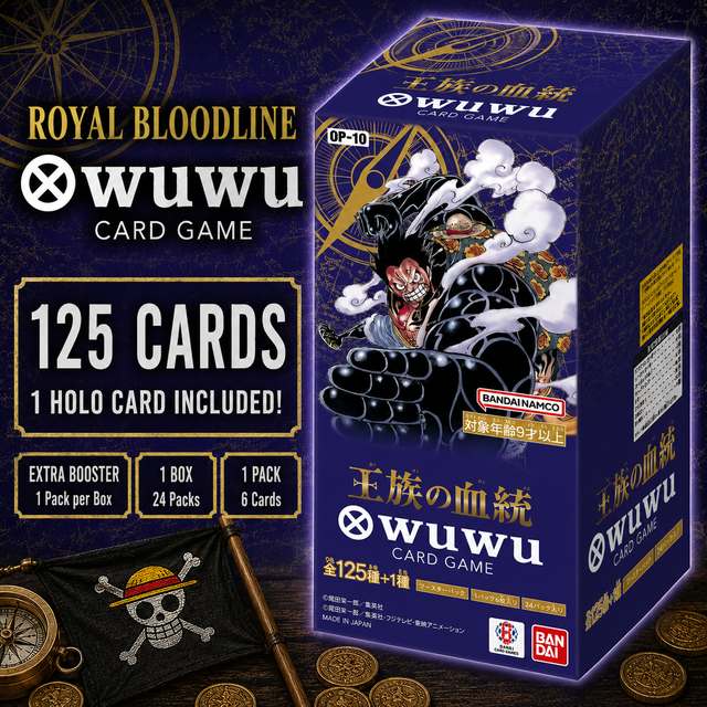 One-Pieces Anime Collectible Card Game Royal Bloodline OP-10 Booster Box Durable Plastic 6 Cards Per Pack Made in Japan