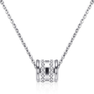Collar de Acero Inoxidable con Incrustaciones de Diamantes, Estilo Europeo Americano, 11MM, Redondo, Negro, Blanco, Dorado, para Uso Diario y Fiestas - Product Image 3
