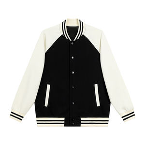 380g Contrast Color Baseball Jacket Stand Collar Coat Party Group Wear <b>Work</b> Wear Custom Logo Embroidery Pattern Coat - Product Image 6