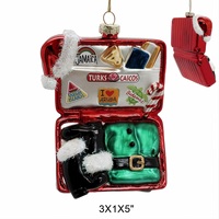 Ornements de Noël en verre faits à la main personnalisés, colorés, pour chaussettes de Noël, valises de voyage, ordinateurs portables, souvenirs artistiques, cadeaux