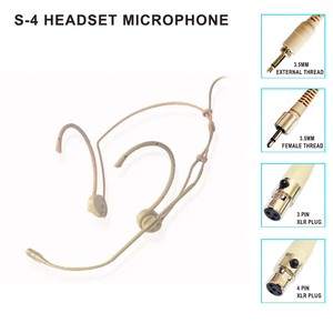 MINI XLR 4-Pin ชุดหูฟังแบบมีสายไมโครโฟนแบบคล้องหูทิศทางเดียวแบบพับเก็บได้ออกแบบมาสำหรับระบบส่งสัญญาณไร้สายวัสดุโลหะ - Product Image 5