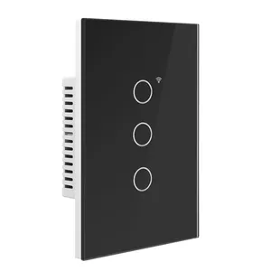 1200w 3 Gang Glass Panel smart wall switch lighting WIFI switch Tuya Touch Zigbee Google Smart home control