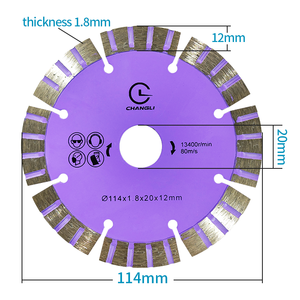 4.5Inch 114Mm Công Nghiệp Kim Cương Phân Đoạn <span class=keywords><strong>Turbo</strong></span> Đĩa Thẳng Răng Khô Cắt Lưỡi Nitride Kết Thúc Cho Masonry <span class=keywords><strong>Granite</strong></span> OEM - Product Image 2