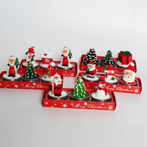 クリスマスミニキャンドルライトギフトセット卸売、サンタ、ツリー＆雪だるまのクリスマスデコレーションキャンドル、ロマンチックな祝祭用テーブルオーナメント - Product Image 2