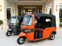 Mototaxi Eléctrico Semiabierto para Pasajeros, Vehículo de Tres Ruedas Multipasajeros para Transporte Urbano, Turístico y Comercial