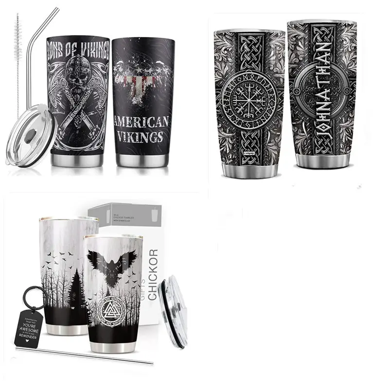 Huaqi VC0101 Vikings Hot Sell Car Cup Oem Vacuum Coffee Cup Double Wall Stainless Steel CLASSIC Thermos Office Cup