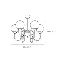 Lustre moderne avec une finition en laiton élégante et un éclairage doux et diffus pour les salons, les salles à manger et plus encore