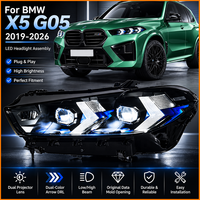Phares LED laser adaptatifs pour BMW X5 G05 (2019-2026) avec feux de jour et clignotants, boîtier noir, mise à niveau LCI