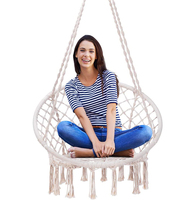 Fauteuil suspendu moderne en métal et corde pour patio extérieur, chaise hamac avec capacité de 300 lb, mobilier de jardin et de cour
