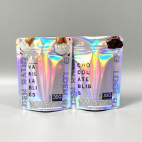 Sachet Doypack Holographique Personnalisé Refermable 8 oz 4x6 Pouces en Plastique Laser Anti-Odeur avec Fermeture Ziplock Mylar