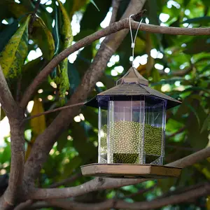 Kandang mandi sayap Finch Hook Humming membangun Crescent kustom unik persegi panjang patung sarang lebah besar dukungan burung pengumpan untuk kandang