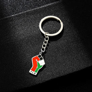 Porte-clés rétro or pendentif Palestine en acier titane hommes et femmes pendentif Couple accessoires breloque drapeau Palestine porte-clés - Product Image 4