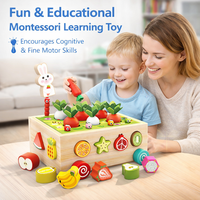 Jouet éducatif Montessori en bois pour la récolte des carottes, tri des formes, pour les tout-petits et les filles, jouet d'apprentissage préscolaire
