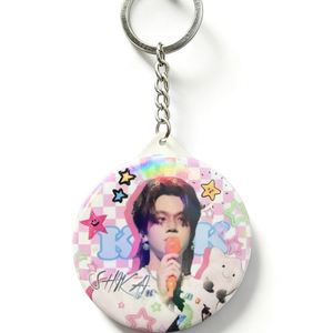 <b>Custom</b> Design Metal Blank Mirror Key Chains 58mm Around Stainless Steel <b>Keychain</b> - Product Image 6