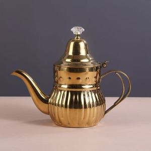M Vintage Arabic Style <strong>Gold</strong> Silver Color 12oz 18oz 26oz 36oz 48oz Eco-Friendly Stainless Steel Dallah Coffee Tea Pot - Product Image 6