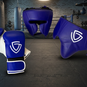 Set de Boxeo Profesional Personalizable de Alta Calidad: Guantes de Cuero Vacuno, Protector de Cabeza y Protector Inguinal Transpirable - Product Image 2