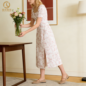 Nouvelle Robe d'été 2026 en Chiffon à Manches Bouffantes Motif Floral Style Cottagecore pour <span class=keywords><strong>Femme</strong></span> - Product Image 3