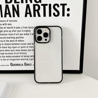 TPU TPE PC impact coque de téléphone pour iPhone 14 15 pro max noir côté avec étui transparent pour caméra logo personnalisé étui de téléphone portable