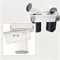 Spot LED encastré double tête 20W*2 sans cadre, orientable 360°, 40W, design moderne pour hôtel, en aluminium