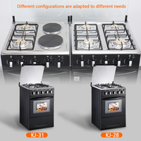 Four électrique multifonction tout-en-un en acier inoxydable 220V 52L, norme UE/Royaume-Uni, avec contrôle tactile, fonction rôtissage et porte en verre trempé