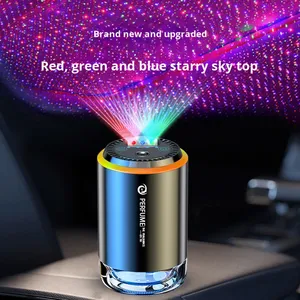 Diffuseur d'air de voiture intelligent en métal Lumière <span class=keywords><strong>étoilé</strong></span>e tricolore Vaporisateur d'aromathérapie liquide longue durée Parfum d'ambiance - Product Image 1