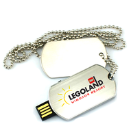 Flashdisk Kalung Dog Tag Tahan Air dengan Logo Custom, USB 2.0, Kapasitas 1GB 2GB 8GB 16GB,  USB Flash Drive Nameplate