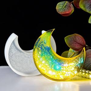 قالب راتنج الإيبوكسي قمر ونجمة، قالب شمع سيليكون على شكل قلعة، ديكور منزلي لعيد مبارك ورمضان، قوالب هلال عربي - Product Image 4