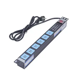 19 inch 1U 5V 2.1A Rack Mount 12 Ways Surge Protection Power Distribution Unit DC USB Power Strip