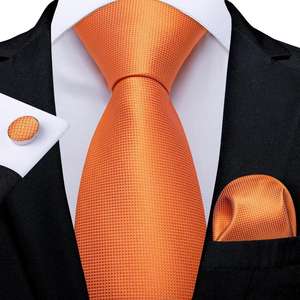 Wholesale Custom Solid Color <strong>Tie</strong> <strong>Orange</strong> Mens Silk Neck <strong>Ties</strong> <strong>and</strong> <strong>Pocket</strong> <strong>Square</strong> - Product Image 2