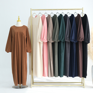 Ropa islámica 2024 nueva manga abullonada Otoño Invierno <span class=keywords><strong>Abaya</strong></span> PANA mujeres cerrado <span class=keywords><strong>Abaya</strong></span> uso diario de talla grande mujeres vestido musulmán - Product Image 5