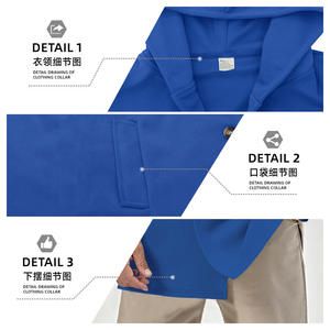 Gabardina de hombre de longitud media, corte ajustado, con capucha, color sólido, chaqueta informal para uso diario. - Product Image 5