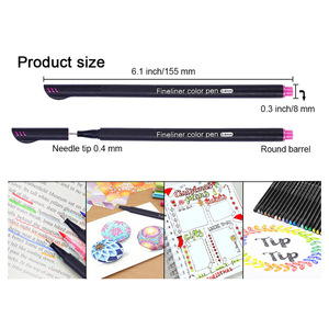 Stylo feutre FOSKA 0.4 mm à encre pigmentée colorée et imperméable pour artistes, croquis, <span class=keywords><strong>manga</strong></span>, aquarelle, calligraphie et traçage de détails - Product Image 4