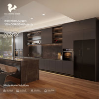 Meubles de cuisine sans poignées AIGE, ensemble de meubles sur mesure, portes à ouverture par pression, finition mate, armoires modernes, fournisseur d'usine en Chine