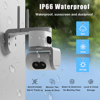Kamera Pengawas PTZ WiFi 6MP CMOS Night Vision Tahan Air IP67 Q8 Terlaris dengan Pelacakan Otomatis 360 dan Penyimpanan Cloud