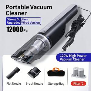 Aspirateur de voiture portable électrique à main en plastique ABS noir, autonomie de 30 à 45 minutes, pour la maison, l'extérieur et le <span class=keywords><strong>garage</strong></span> - Product Image 1