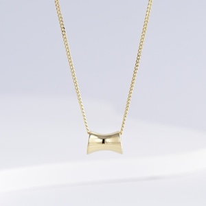 wholesale plata 925 sterling silver 18k gold bow chain necklace Everyday Wear dainty heart Minimalist ladies pendant necklaces - Product Image 2