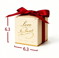 Boîte cadeau personnalisée rose pour mariage avec ruban, mini-boîte d'emballage de luxe pour chocolats, idéale pour les faveurs de fête d'anniversaire