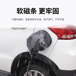Funda Protectora Impermeable Magnética para Conector de Carga de Vehículos Eléctricos, de Tela Oxford, Color Negro con Interior Plateado - Product Image 3