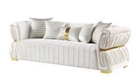 Ensemble de canapés de salon en velours de luxe NOVA, design Chesterfield, 2 places, modulaires, capitonnés et rembourrés